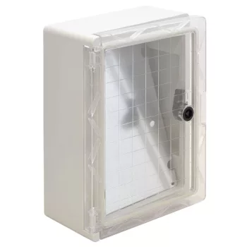   TRACON TME332513T - Műanyag elosztószekrény átlátszó ajtóval HxWxD=330x250x130mm, IP65, IK10, 1000V AC/DC, RAL7035