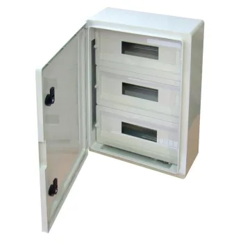   TRACON TME504018M - Műanyag elosztószekrény maszkos 3x17 mod, HxWxD=500x400x175mm, IP65, IK10, 1000V AC/DC