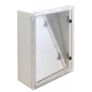   TRACON TME504018T - Műanyag elosztószekrény átlátszó ajtóval HxWxD=500x400x175mm, IP65, IK10, 1000V AC/DC, RAL7035