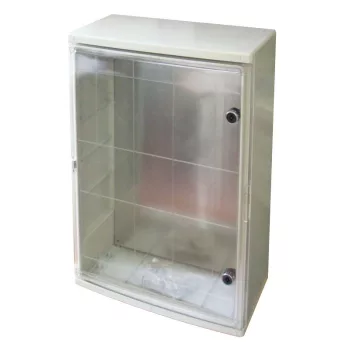   TRACON TME605022T - Műanyag elosztószekrény átlátszó ajtóval HxWxD=600x500x220mm, IP65, IK10, 1000V AC/DC, RAL7035