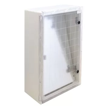   TRACON TME705025T - Műanyag elosztószekrény átlátszó ajtóval HxWxD=700x500x245mm, IP65, IK10, 1000V AC/DC, RAL7035