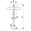 TRACON TMK - Mennyezet csavar, kampó fejjel, anyával, alátéttel M4, L=95mm