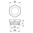 TRACON TMSZ-40/32 - Metrikus szűkítő közcsavar M40×1.5mm