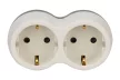 TRACON TND2 - Többférőhelyes átalakító csatlakozó, szürke + fehér 2×SCHUKO, max.16A, 230VAC, 3680W, PP