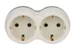 TRACON TND2 - Többférőhelyes átalakító csatlakozó, szürke + fehér 2×SCHUKO, max.16A, 230VAC, 3680W, PP