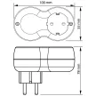TRACON TND2 - Többférőhelyes átalakító csatlakozó, szürke + fehér 2×SCHUKO, max.16A, 230VAC, 3680W, PP