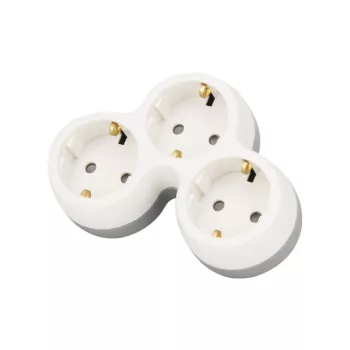   TRACON TND3 - Többférőhelyes átalakító csatlakozó, szürke + fehér 3×SCHUKO, max.16A, 230VAC, 3680W, PP
