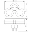 TRACON TND3 - Többférőhelyes átalakító csatlakozó, szürke + fehér 3×SCHUKO, max.16A, 230VAC, 3680W, PP