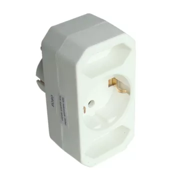   TRACON TNF2/1 - Többférőhelyes átalakító csatlakozó, francia kivitelű, fehér 2/1×EURO/SCHUKO, max.2,5/16A, 250VAC