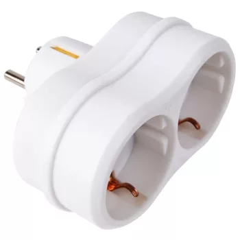   TRACON TNS2 - Többférőhelyes átalakító csatlakozó, fehér 2×SCHUKO, max.16A, 250VAC