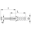 TRACON TOPCS8 - Önfeszítő tipli+csavar, szürke M8×50mm, PA6.6