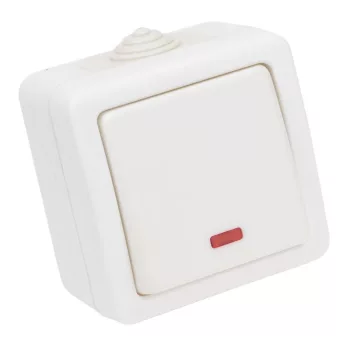   TRACON TR-PH06L - Falon kívüli váltókapcsoló, jelzőfénnyel 10AX/250VAC, IP54,(106)