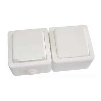   TRACON TR-PH11 - Falon kívüli kétpólusú kapcsoló+csatlakozóaljzat 16A/250VAC, IP54, (102)