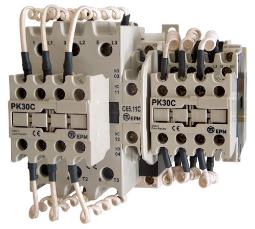 TRACON TR1C6511B - Kontaktor kondenzátortelepek kapcsolásához 690V, 50Hz, 65A, 50kVAr, 400V AC, 3×NO+(1×NO+1×NC)