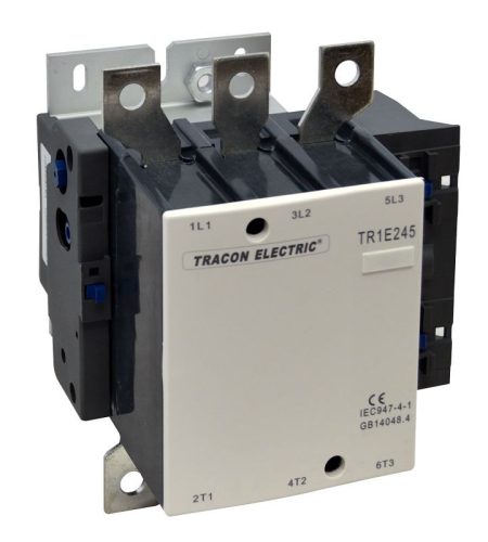 TRACON TR1E245B7 - Nagyáramú kontaktor 415V, 50Hz, 245A, 132kW, 24V AC, 3×NO+1×NO