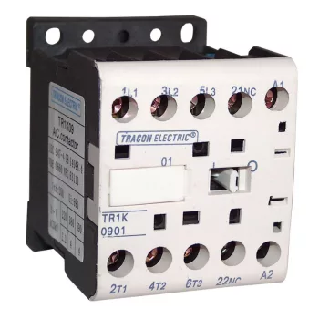   TRACON TR1K0908F7 - Segédkontaktor 660V, 50Hz, 9A, 4kW, 110V AC, 2NO+2NC