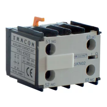   TRACON TR5KN02 - Homlokoldali segédérintkező TR1K segédkontaktorokhoz 230V, 50Hz, 2A, 2×NC