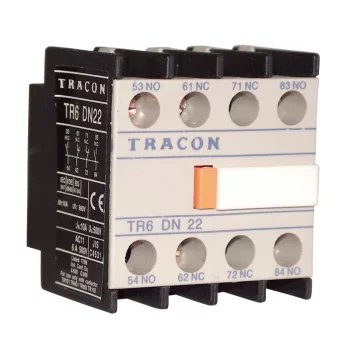   TRACON TR6DN13 - Homlokoldali segédérintkező TR1D/F és TR1E kontaktorokhoz 230V, 50Hz, 2A, 3×NC+1×NO