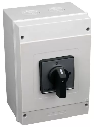TRACON TS-10/3T65 - Tokozott szakaszoló kapcsoló 400V, 50Hz, 100A, 3P, 30kW, 88×88mm, IP65