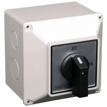   TRACON TS-32/3T - Tokozott szakaszoló kapcsoló 400V, 50Hz, 32A, 3P, 7,5kW, 64×64mm, IP44