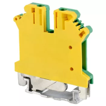   TRACON TSKA2.5JD - Védővezető ipari sorozatkapocs, csavaros, sínre, zöld/sárga 0,2-2,5mm2, 32A