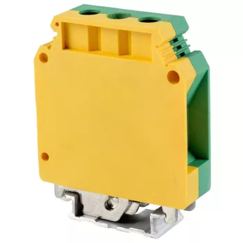   TRACON TSKA35JD - Védővezető ipari sorozatkapocs, csavaros, sínre, zöld/sárga 6-35mm2, 150A