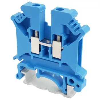   TRACON TSKA4-K - Nullavezető ipari sorozatkapocs, csavaros, sínre, kék 0,2-4mm2, 800VAC, 41A