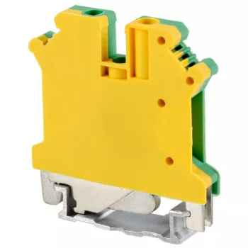   TRACON TSKA4JD - Védővezető ipari sorozatkapocs, csavaros, sínre, zöld/sárga 0,2-4mm2, 41A
