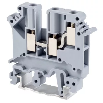   TRACON TSKA4/3 - Háromkapcsos ipari sorozatkapocs, csavaros, sínre, szürke 0,2-4mm2, 500VAC, 32A