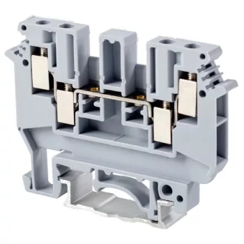  TRACON TSKA4/4 - Négykapcsos ipari sorozatkapocs, csavaros, sínre, szürke 0,2-4mm2, 690VAC, 32A