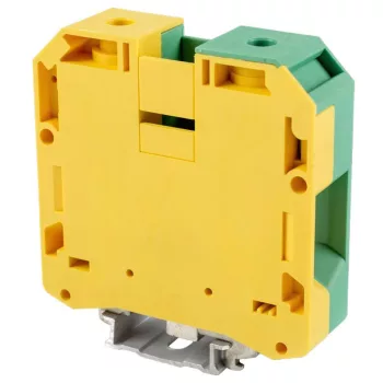   TRACON TSKA50JD - Védővezető ipari sorozatkapocs, csavaros, sínre, zöld/sárga 16-50mm2, 150A