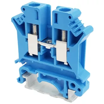   TRACON TSKA6-K - Nullavezető ipari sorozatkapocs, csavaros, sínre, kék 0,2-6mm2, 800VAC, 57A