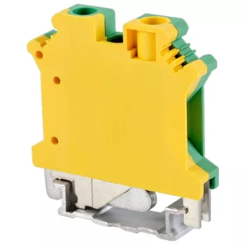  TRACON TSKA6JD - Védővezető ipari sorozatkapocs, csavaros, sínre, zöld/sárga 0,2-6mm2, 57A