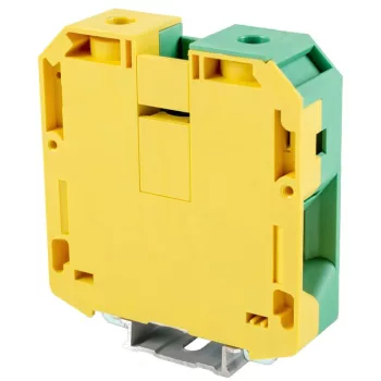   TRACON TSKA70JD - Védővezető ipari sorozatkapocs, csavaros, sínre, zöld/sárga 1000V 192A 16-95 mm2