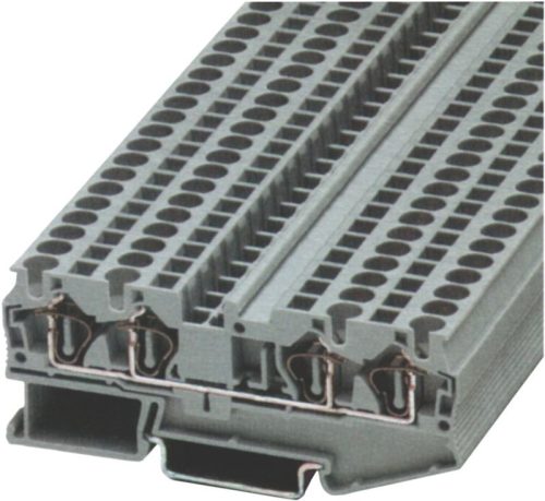 TRACON TSKB1/4 - Négykapcsos ipari sorozatkapocs, rugós, sínre, szürke 0,14-1,5mm2, 500VAC, 17,5A