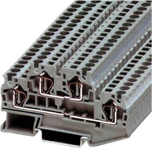 TRACON TSKB4/EK - Emeletes ipari sorozatkapocs, rugós, sínre, kék 0,2-4mm2, 500VAC, 32A