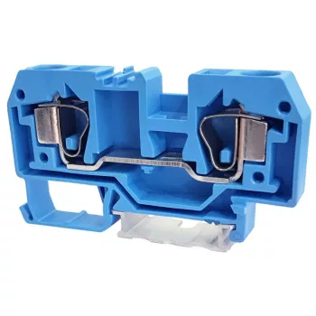   TRACON TSKC10-K - Nullavezető ipari sorozatkapocs, rugós, sínre, kék 800V 57A 0.2-10 mm2 2P