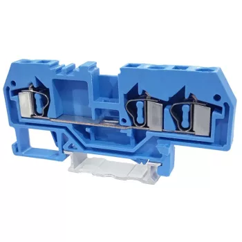   TRACON TSKC4/3-K - Nullavezető ipari sorozatkapocs, rugós, sínre, kék 800V 32A 0.08-4 mm2 3P