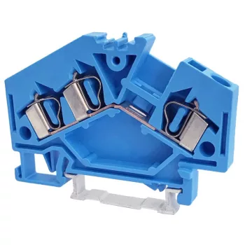   TRACON TSKC4/3D-K - Nullavezető ipari sorozatkapocs, rugós, sínre, kék 800V 32A 0.08-4 mm2 3p