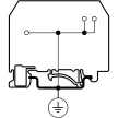 TRACON TSKC4/3JDD - Védővezető ipari sorozatkapocs, rugós, sínre, zöld/sárga 800V 32A 0.08-4 mm2 3P