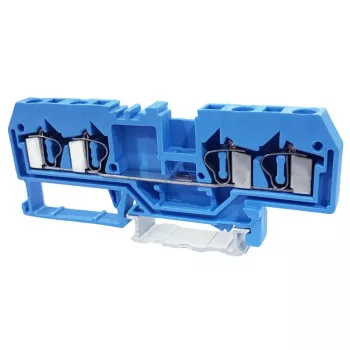   TRACON TSKC4/4-K - Nullavezető ipari sorozatkapocs, rugós, sínre, kék 800V 26A 0.08-4 mm2 4P