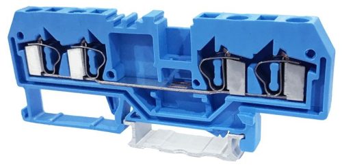 TRACON TSKC4/4-K - Nullavezető ipari sorozatkapocs, rugós, sínre, kék 800V 26A 0.08-4 mm2 4P