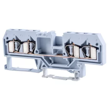   TRACON TSKC4/4 - Fázisvezető ipari sorozatkapocs, rugós, sínre, szürke 800V 26A 0.08-4 mm2 4P