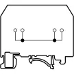 TRACON TSKC4/4 - Fázisvezető ipari sorozatkapocs, rugós, sínre, szürke 800V 26A 0.08-4 mm2 4P