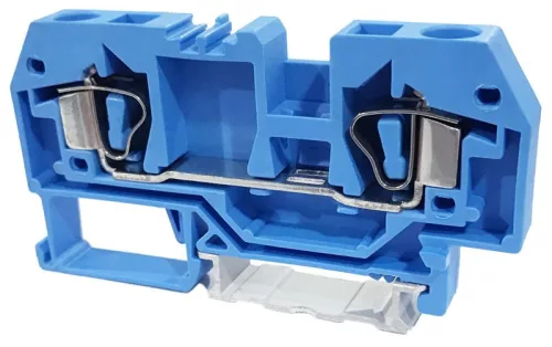 TRACON TSKC6-K - Nullavezető ipari sorozatkapocs, rugós, sínre, kék 800V 41A 0.2-6 mm2 2P