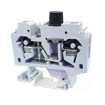   TRACON TSKC6B - Biztosítékos ipari sorozatkapocs, rugós, sínre, szürke 220V 10A 0.2-6 mm2 2P