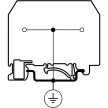TRACON TSKC6JD - Védővezető ipari sorozatkapocs, rugós, sínre, zöld/sárga 800V 41A 0.2-6 mm2 2P