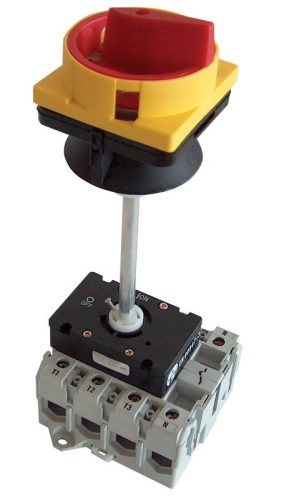 TRACON TSS-32/3K - Biztonsági lakatolható szakaszoló kapcsoló ajtókupplunggal 400V, 50Hz, 32A, 3P, 7,5kW, 64×64mm