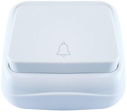TRACON TTK-04B - Falon kívüli nyomókapcsoló csengő jellel (tapétakapcsoló) 10AX/250VAC, IP20 (N101)