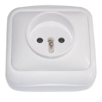   TRACON TTK-12 - Falon kívüli csatlakozóaljzat, csapos (tapétakapcsoló) 16A/250VAC, IP20